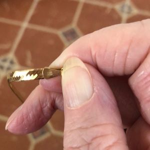 14k yellow gold 24 inch herringbone necklace made in Italy